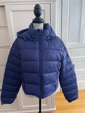 Noize Navy Blue Puffer Jacket with Hood